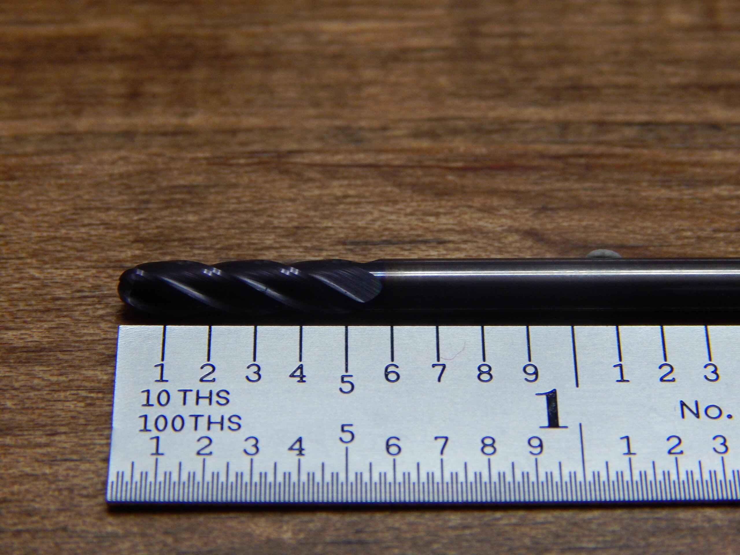 AlTiN Coated 4 Flute 0.076 Diameter Kodiak Cutting Tools KCT226917 USA Made Micro Carbide Ball Nose End Mill 1/8 Shank 